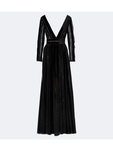 Rochie Costarellos de catifea negru