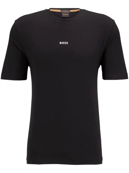 Tricou Boss cu imagine cu decolteu rotund negru