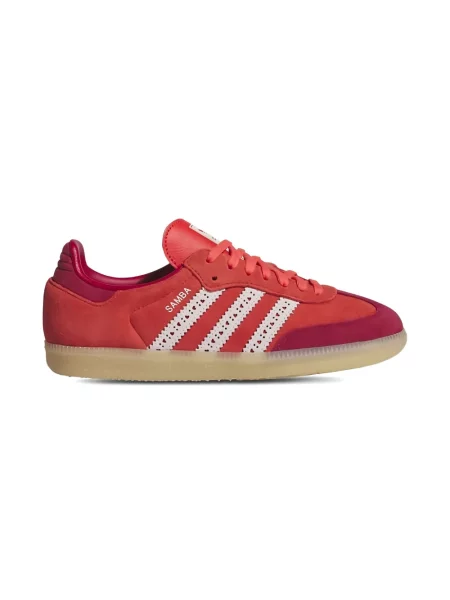 Sneakerși Adidas Samba din piele de căprioară roșu