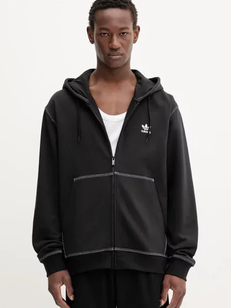 Суичър с качулка Adidas с качулка черно