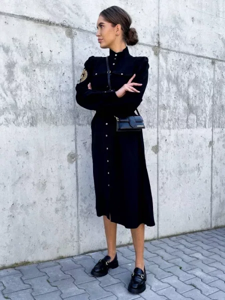 Rochie tip cămașă Cocomore negru