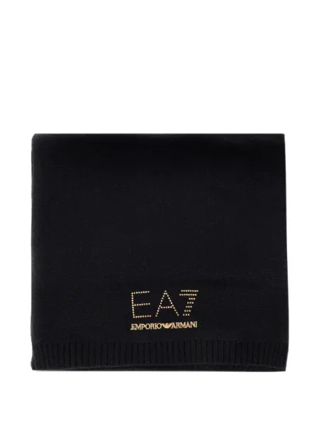 Šál Ea7 Emporio Armani s autogramem černý