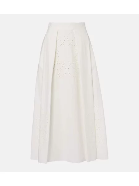 Fustă midi Elie Saab până la genunchi alb