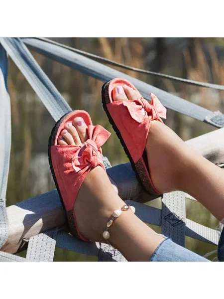 Șlapi Resti cu funde negru