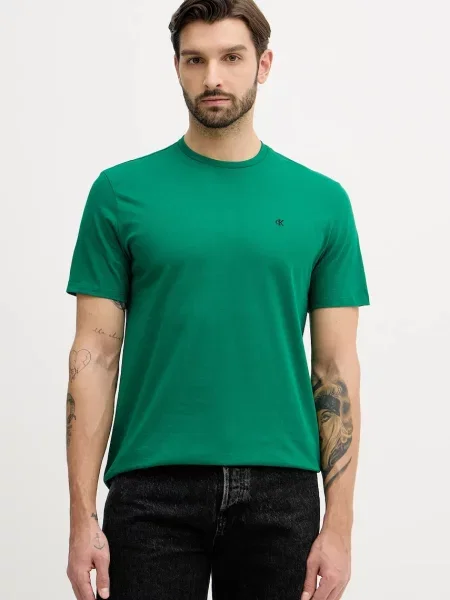 Тениска Calvin Klein Jeans зелено