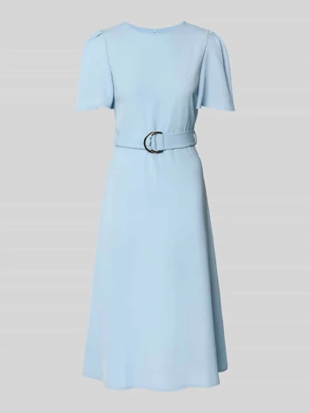 Sukienka koktajlowa z paskiem i okrągłym dekoltem Rinascimento