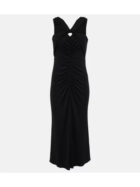 Rochie midi Diane Von Furstenberg din jerseu până la genunchi cu gât halter negru