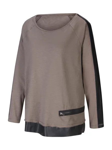 Heine Tricou gri taupe negru