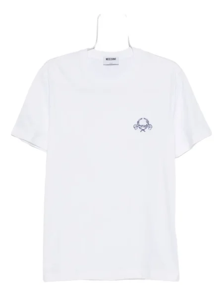 Tricou Moschino cu broderie alb