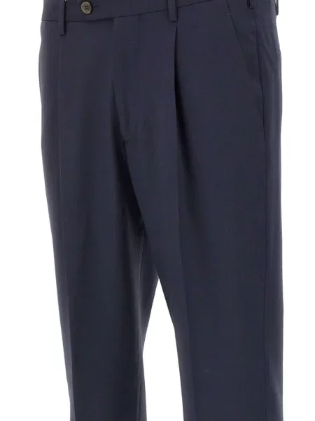 Pantaloni Devore plisate albastru