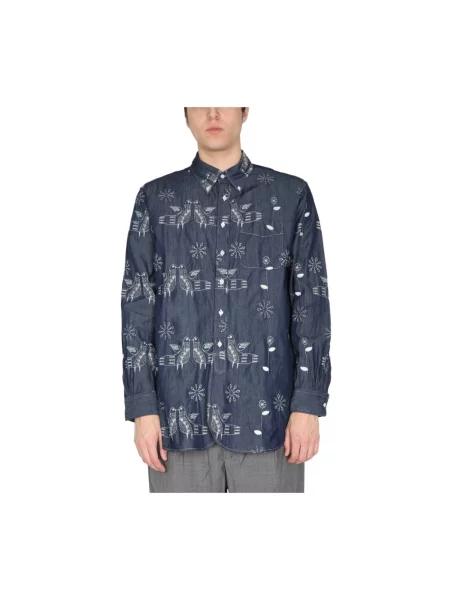 Haftowana koszula dżinsowa Engineered Garments niebieska
