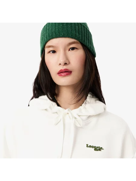 Lacoste Bluza Z Logo O Luźnym Kroju biała