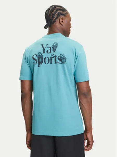 Adidas Póló Yay Sports Verbiage Graphic Türkizkék Regular Fit