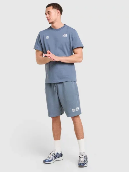The North Face T-Shirt M Wording Fonts Relaxed Ss niebieska