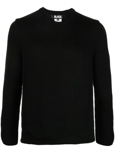 Pulover Black Comme Des Garçons cu decolteu rotund negru
