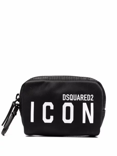 Geantă de mână Dsquared2 cu imagine negru