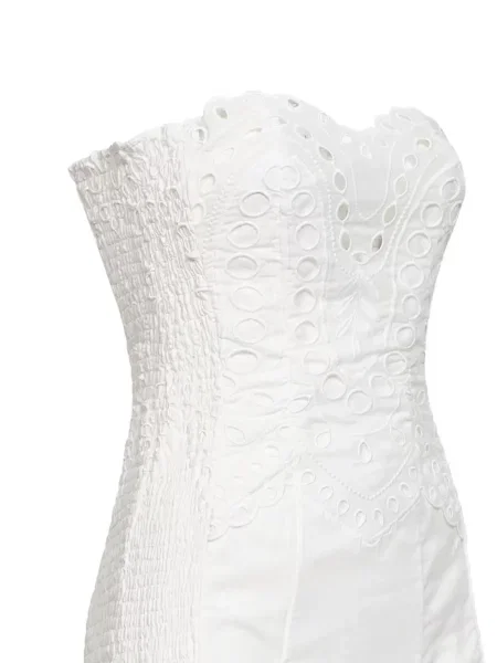 Rochie mini Charo Ruiz Ibiza cu volane alb