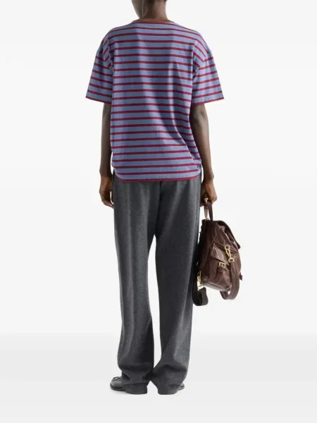 Tricou Prada cu dungi albastru