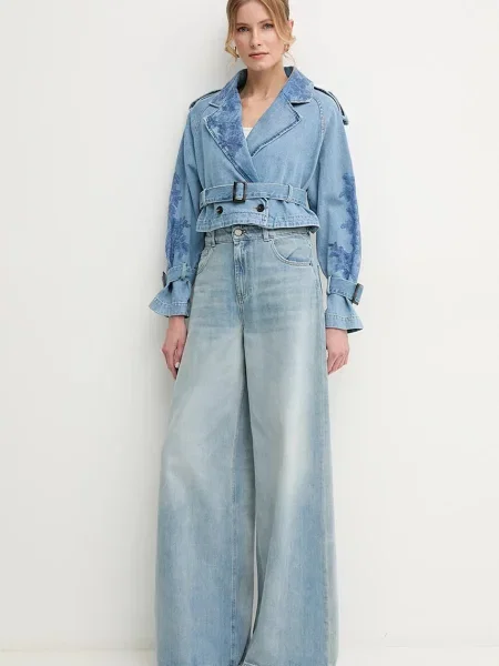 Ermanno Scervino kurtka jeansowa przejściowa niebieski