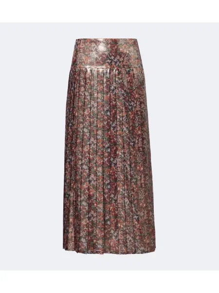 Fustă midi Valentino de mătase cu model floral
