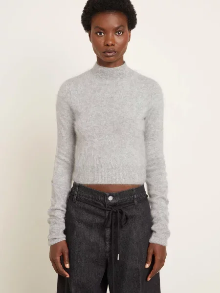 Lniany sweter Sportmax szary