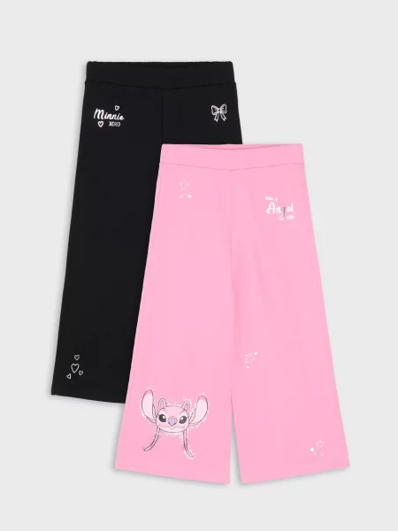 Sinsay kalhoty wide leg s potiskem 2 pack Disney vícebarevná