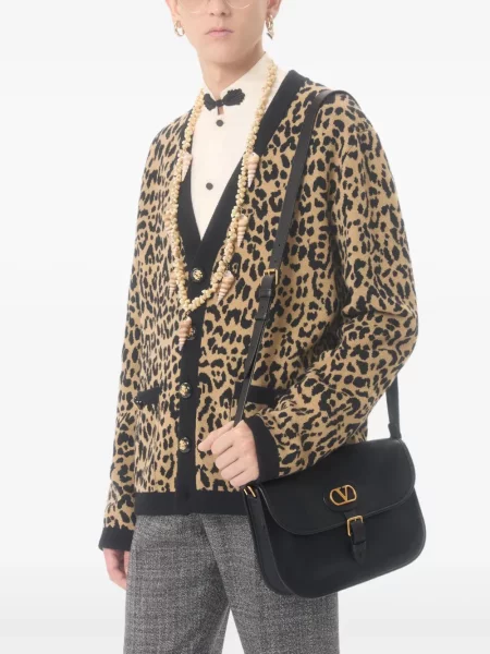 Geantă Valentino Garavani din piele negru