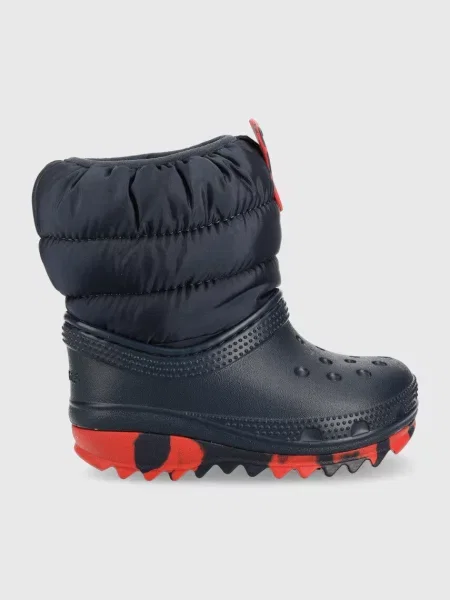 Śniegowce dziecięce Crocs Classic Neo Puff black granatowe