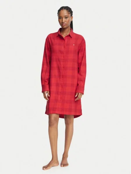 HUGO Cămașă de noapte Flannel Nighty roșu