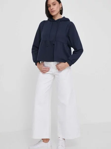 Pulover Pepe Jeans mornarsko s kapuco modra