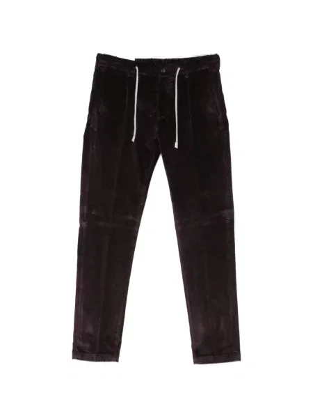 Pantaloni Eleventy de catifea cord cu cordon violet