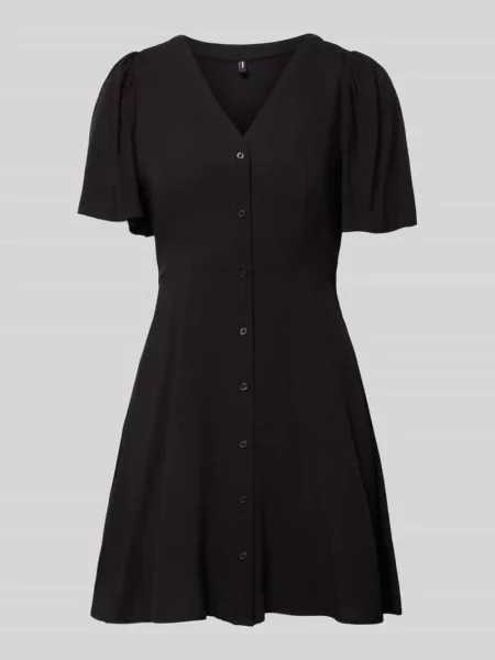 Sukienka mini taliowana z czystej model ‘ALBA’ Vero Moda czarna