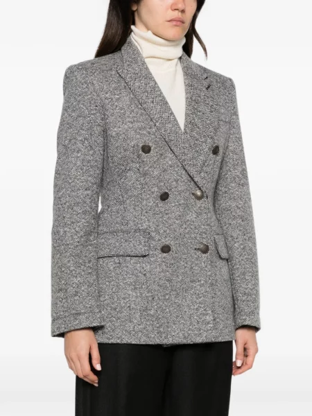 Μπουφάν Emporio Armani tweed διπλόκουμπα λευκό