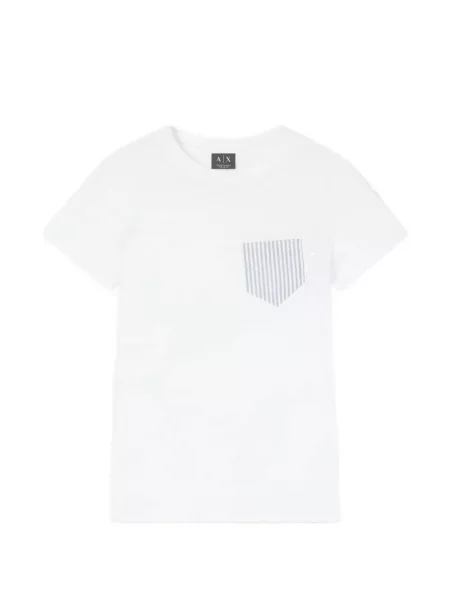 Tricou Armani Exchange cu dungi alb