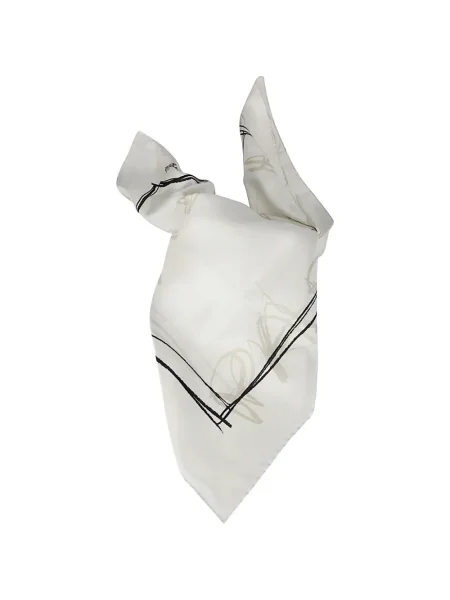 Fular Maison Margiela din jacard alb