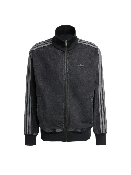 ADIDAS ORIGINALS Prijelazna jakna Adicolor Firebird tamo siva / traper crni