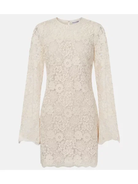 Rochie Veronica Beard cu broderie din tul alb