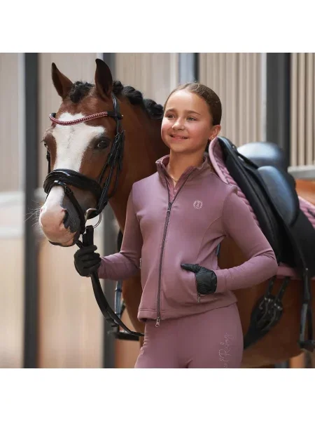 Dziewczęca kurtka jeździecka zapinana na Imperial Riding Carla fioletowa