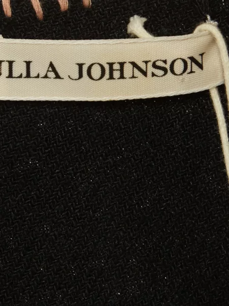 Top Ulla Johnson cu broderie cu decolteu în V negru