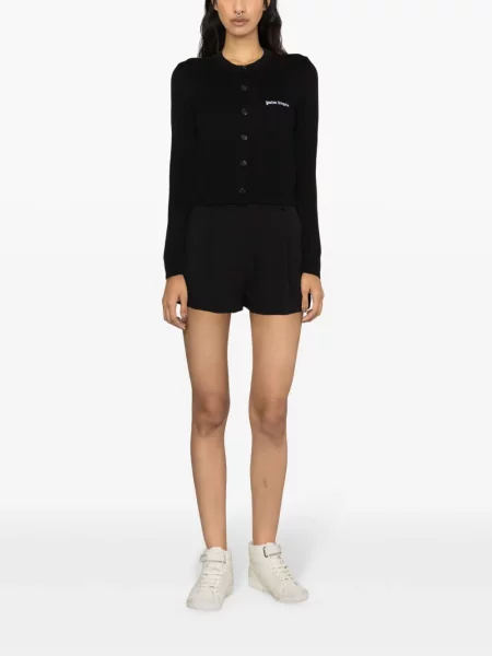 Decupat cardigan Palm Angels cu broderie negru