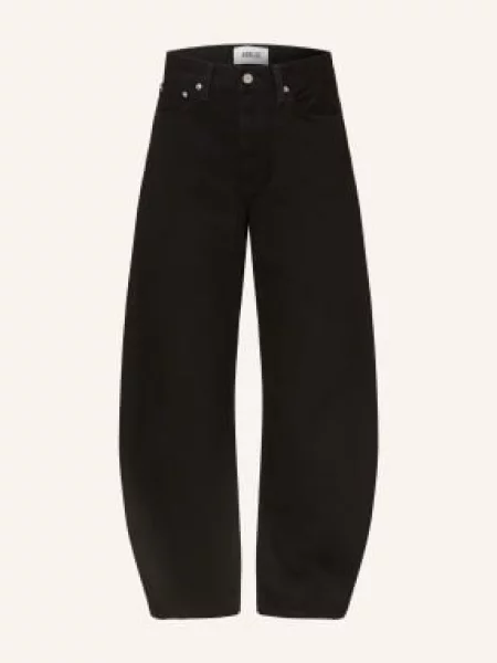 Agolde Dżinsy Z Podwiniętymi Nogawkami Luna Pieced Jean schwarz