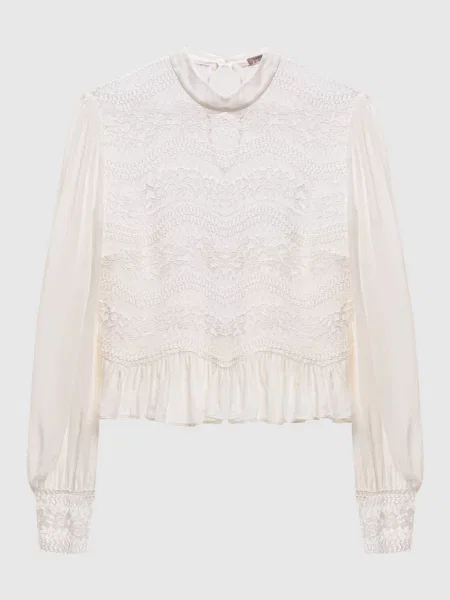 Блуза кольору айворі з мережива Twinset бежева