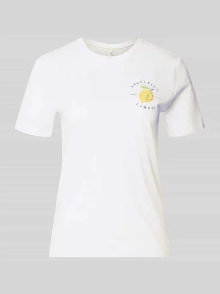 T-shirt o kroju regular fit z czystej bawełny model KITA' Only biała