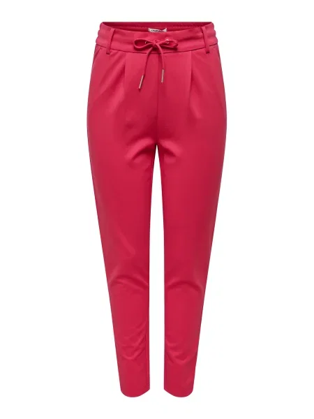 Only Petite Hlače z naborki ONLPOPTRASH svetlo rdeča