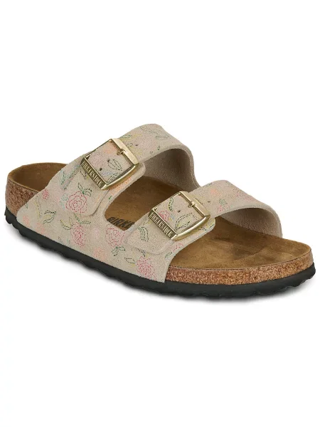 Șlapi Birkenstock din piele bej