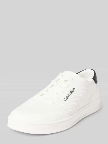 Sneakersy z detalami z logo i sznurowaniem Ck Calvin Klein białe