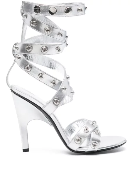 Sandale The Attico din piele argintiu