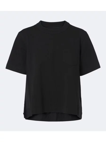 Tricou Sacai din jerseu negru