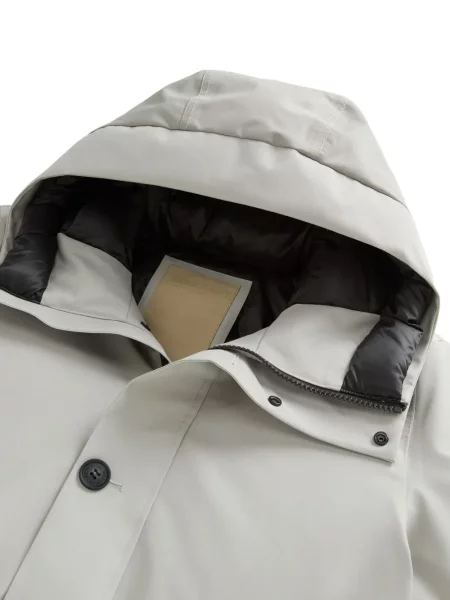 Geacă parka Woolrich cu glugă gri