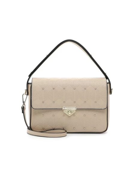 Torebka Tamaris z ćwiekami z perforacją beżowa